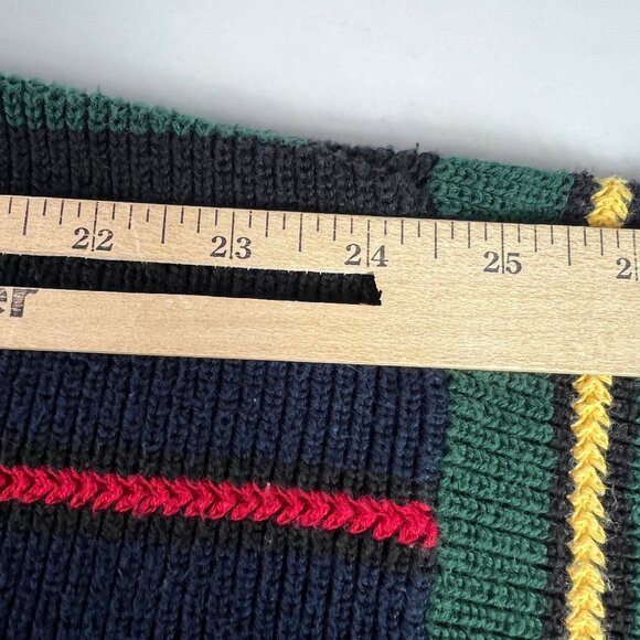 VTG 90s Nautica Knit Sweater Mens Fits Large Colorful Striped Crewneck Tag XL - Picture 13 of 13